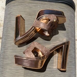 Rose Gold Bedazzled Fashion Nova Heels